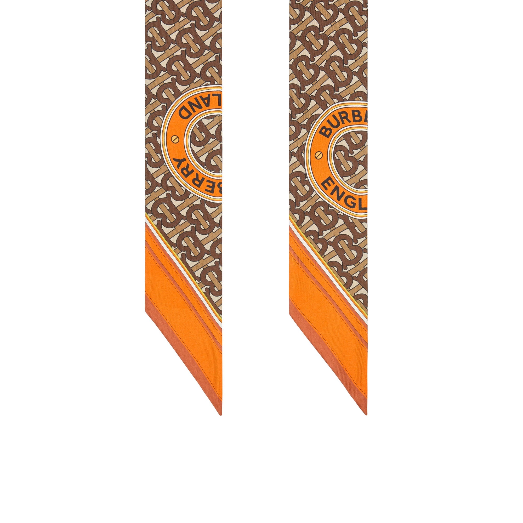 Foulard ultrafin en soie monogram avec logo - Orange vif