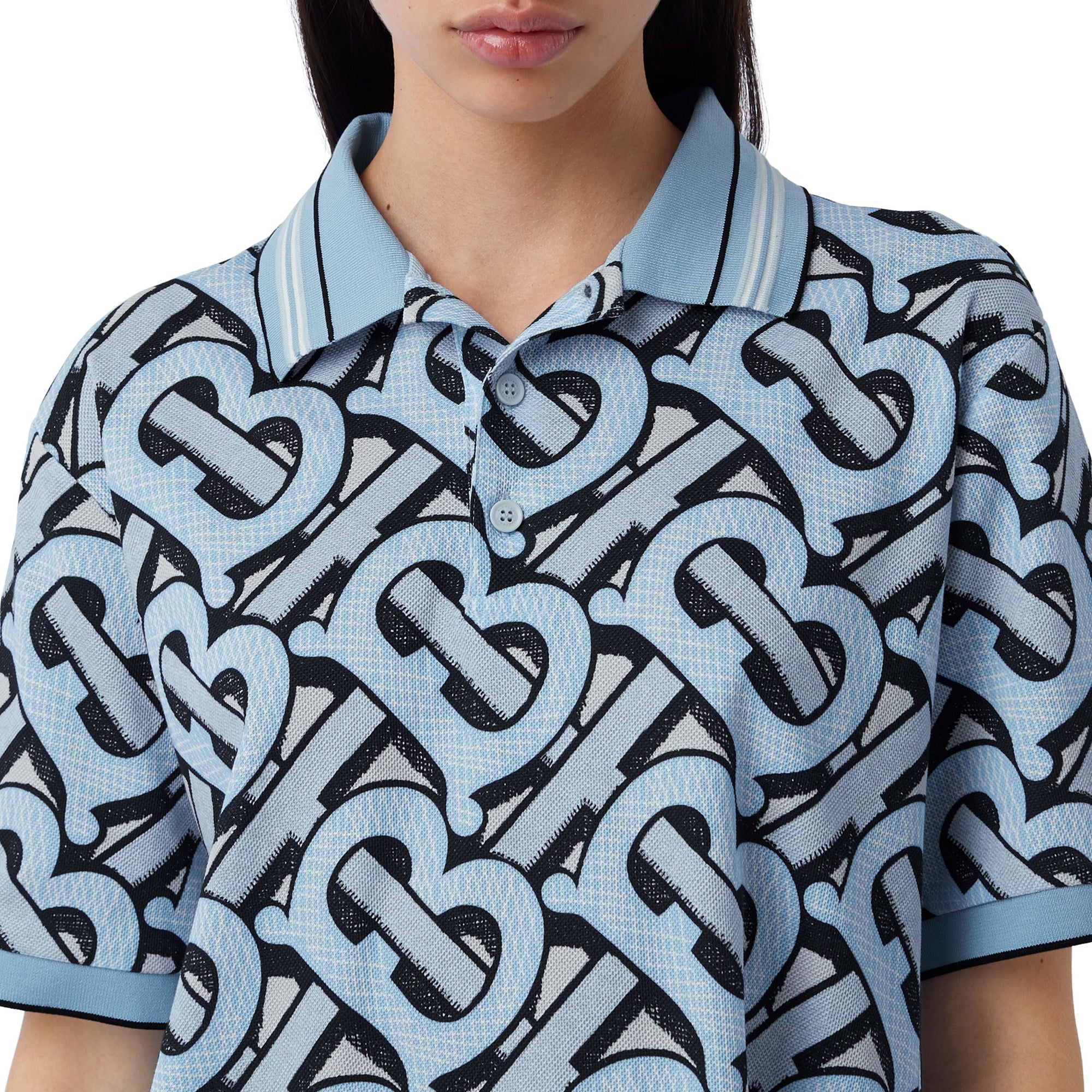 PALE AZURE IP PT Polo en piqué de coton Monogram unisexe