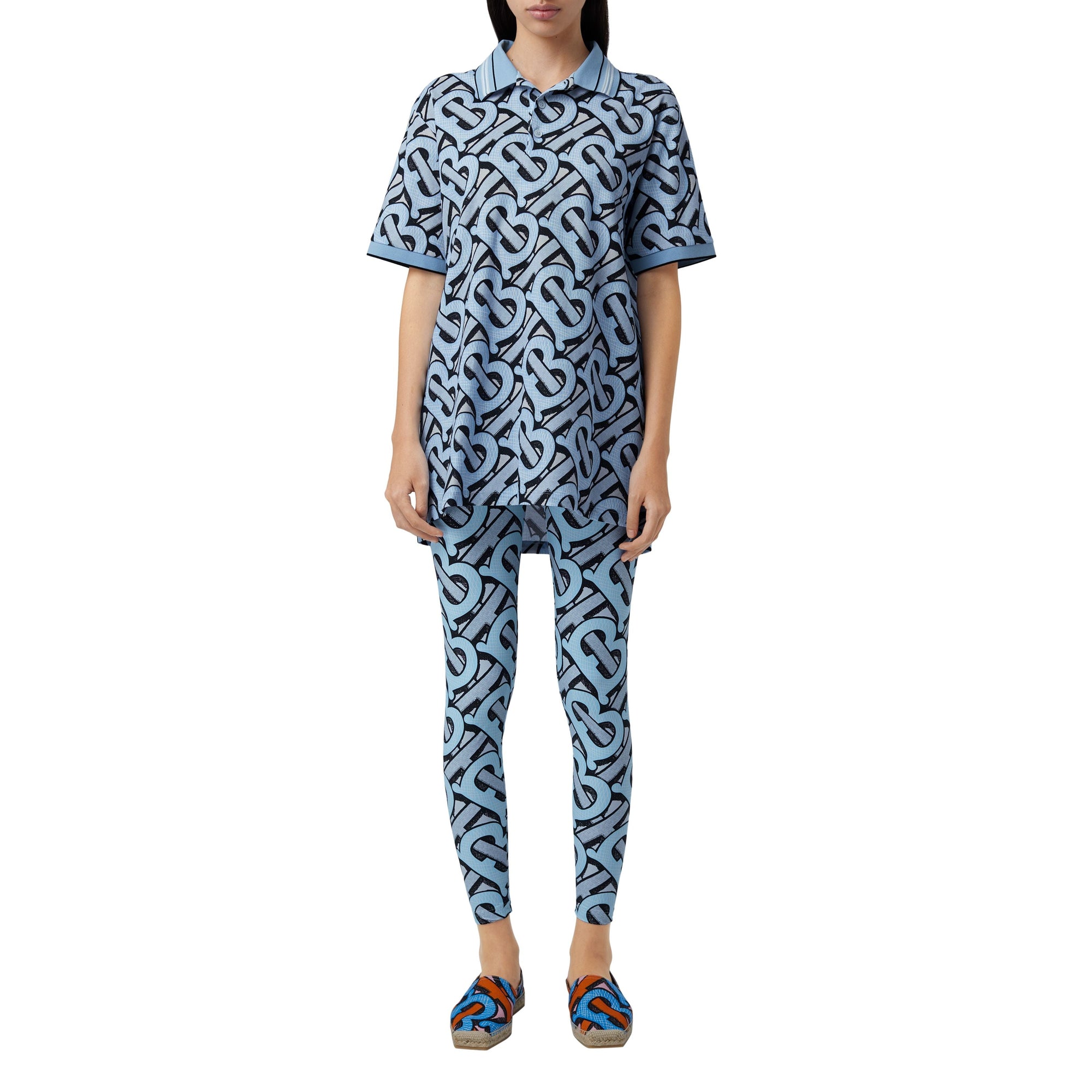 PALE AZURE IP PT Polo en piqué de coton Monogram unisexe