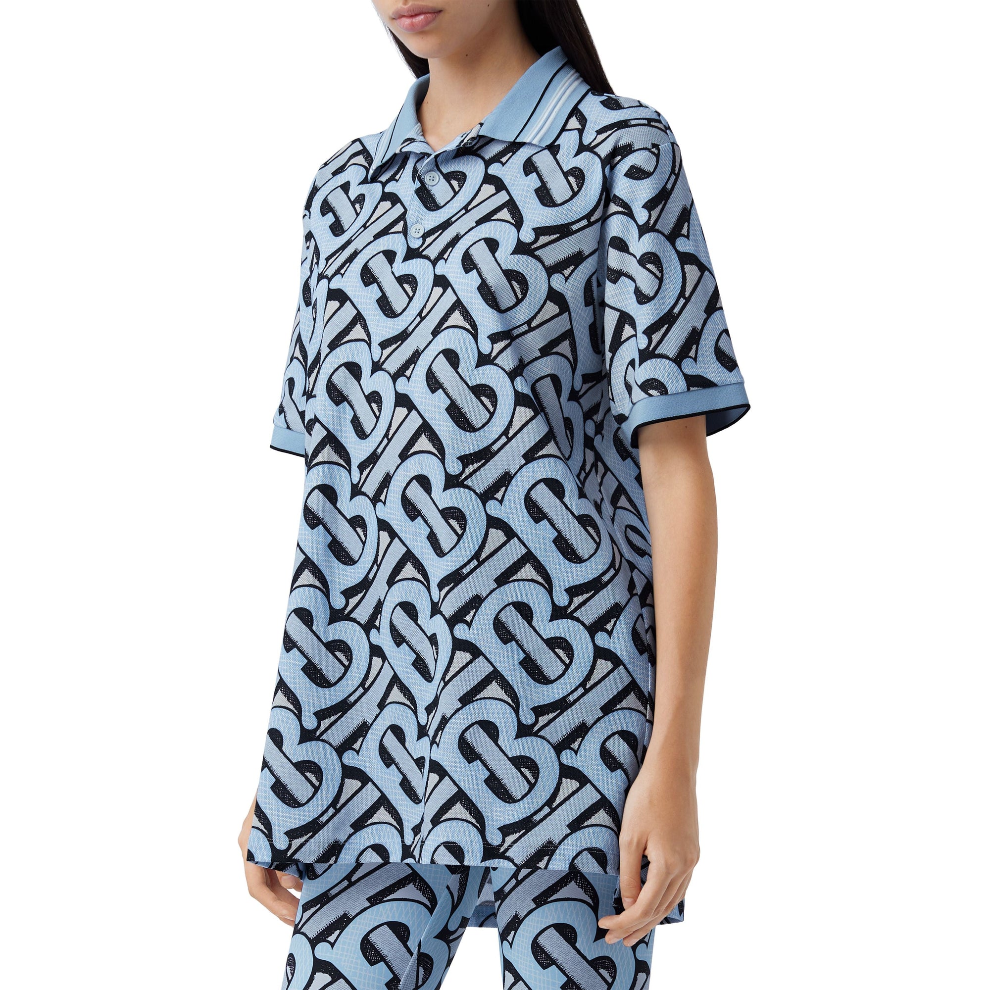 PALE AZURE IP PT Polo en piqué de coton Monogram unisexe