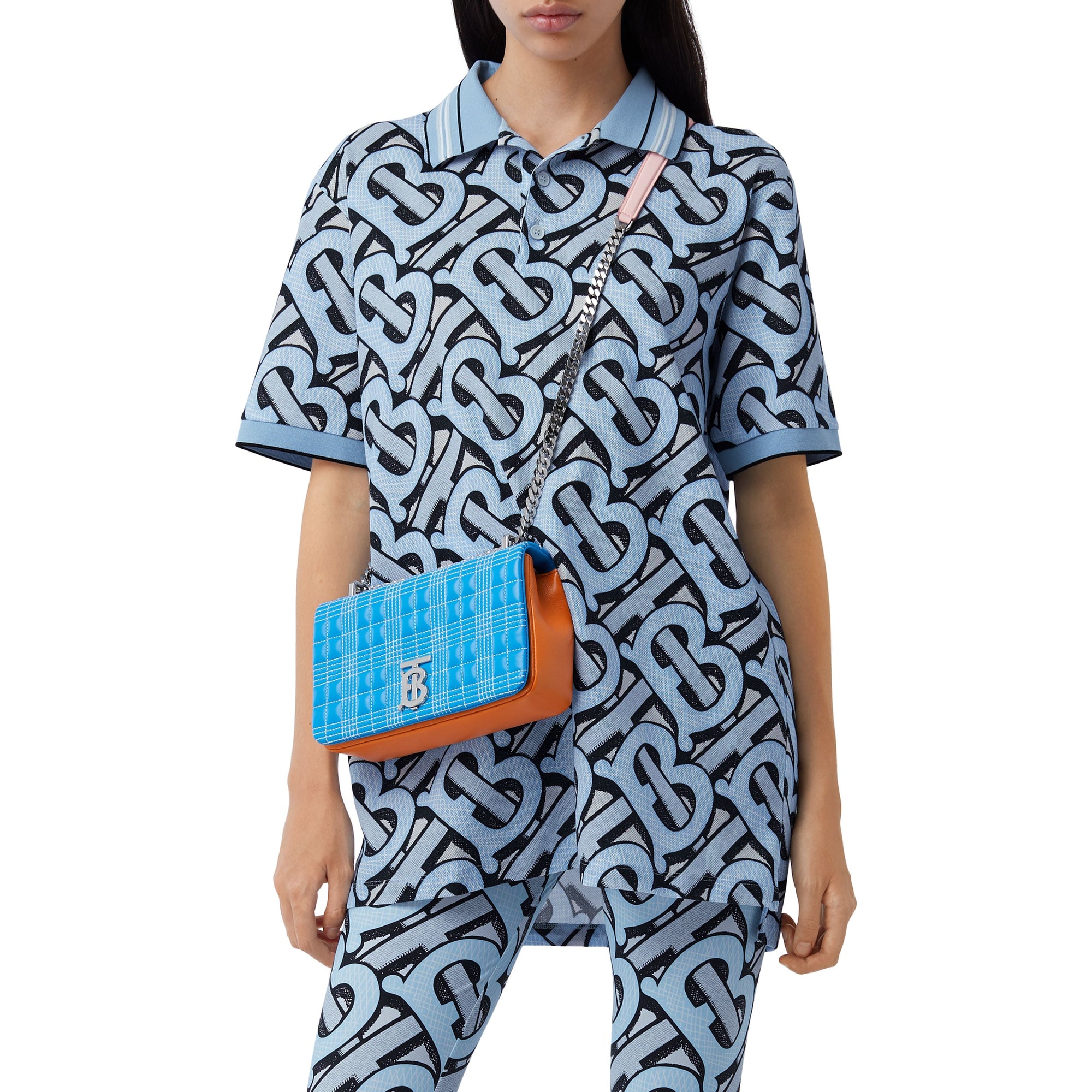 PALE AZURE IP PT Polo en piqué de coton Monogram unisexe