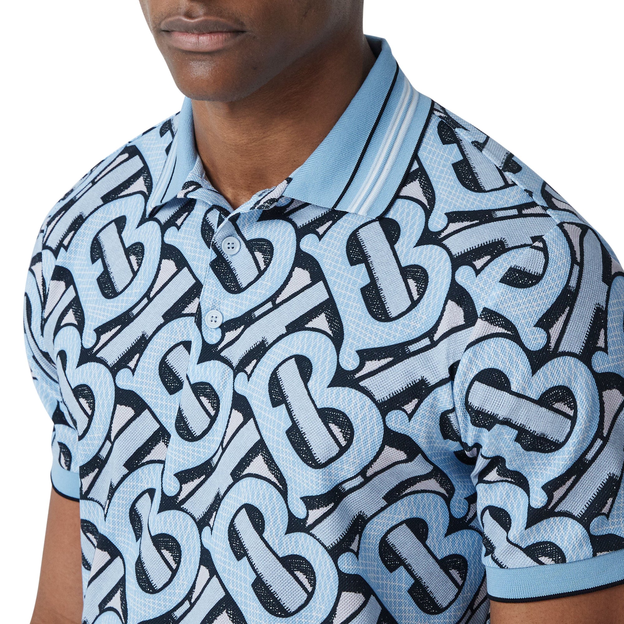 PALE AZURE IP PT Polo en piqué de coton Monogram unisexe