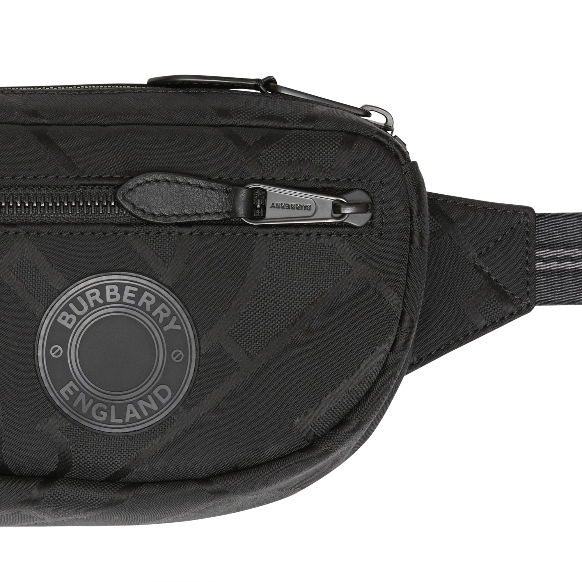 Petit sac banane cannon en polyester recyclé monogram - Noir