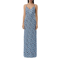 PALE AZURE IP PT Robe combinaison en satin de soie Monogram