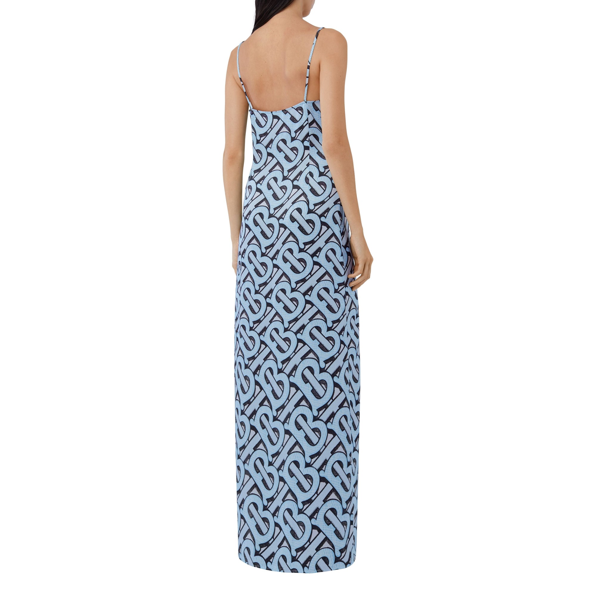 PALE AZURE IP PT Robe combinaison en satin de soie Monogram
