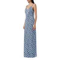 PALE AZURE IP PT Robe combinaison en satin de soie Monogram