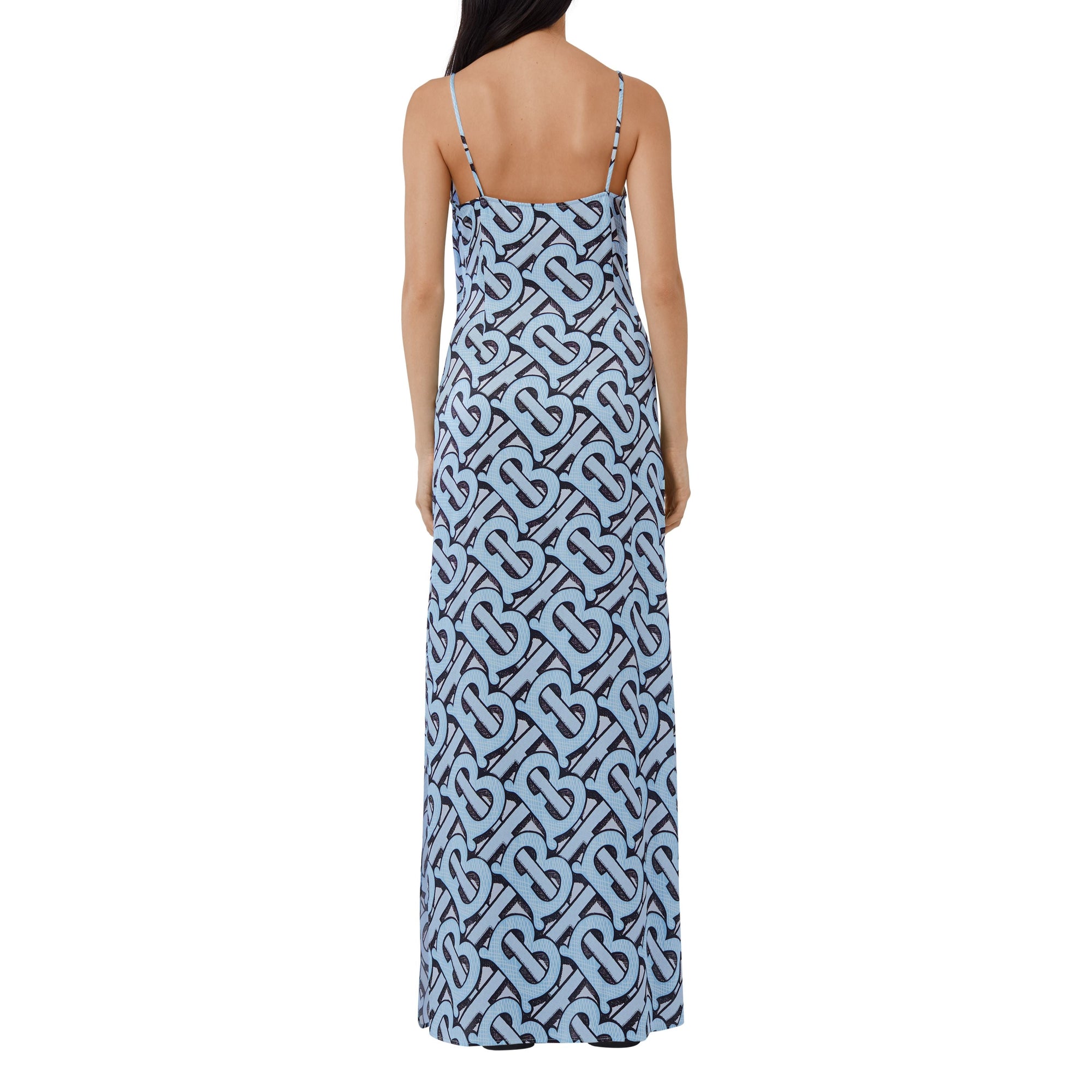 PALE AZURE IP PT Robe combinaison en satin de soie Monogram