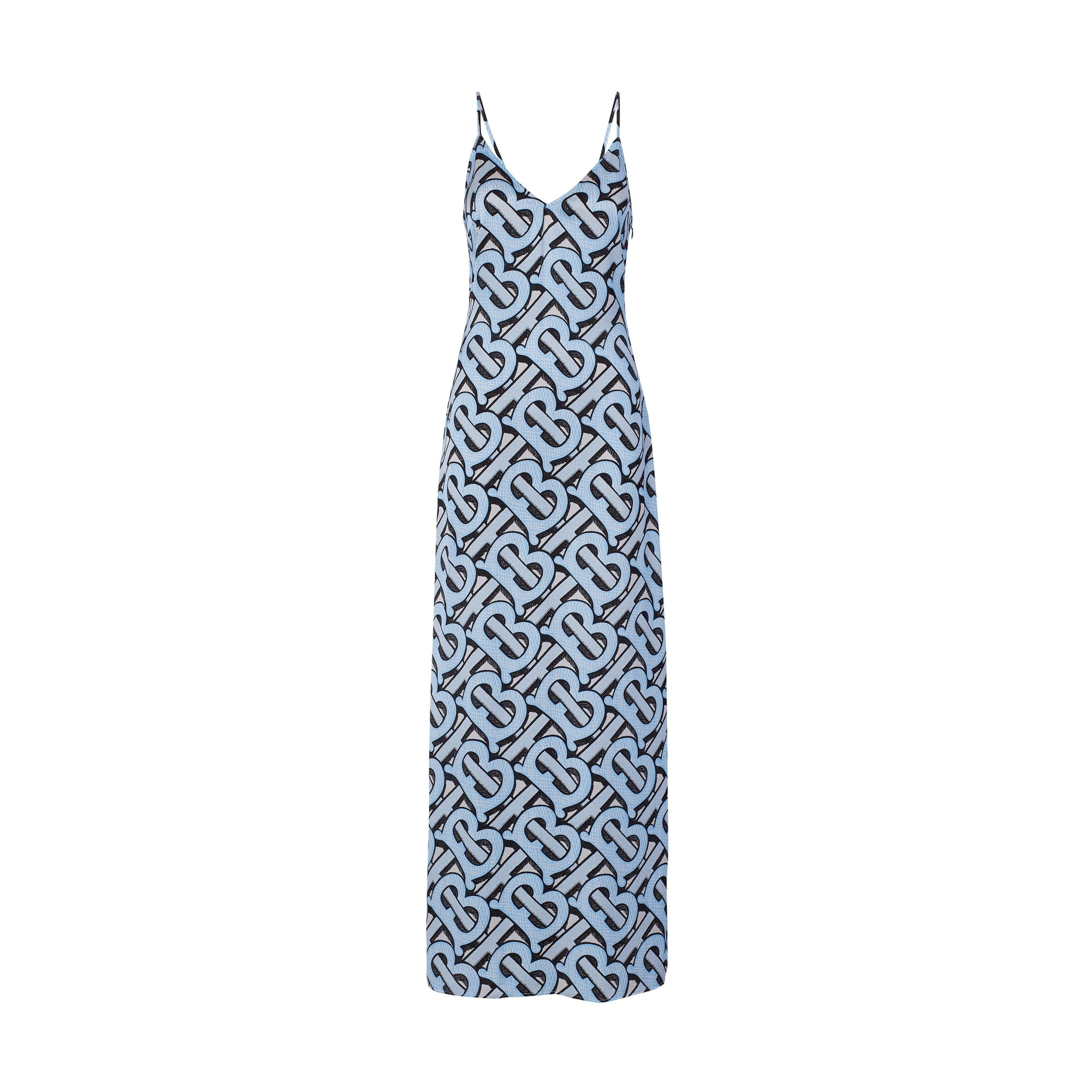 PALE AZURE IP PT Robe combinaison en satin de soie Monogram