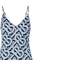 PALE AZURE IP PT Robe combinaison en satin de soie Monogram