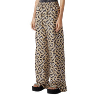 DARK BEIGE IP PTTN Pantalon ample en sergé de soie Monogram