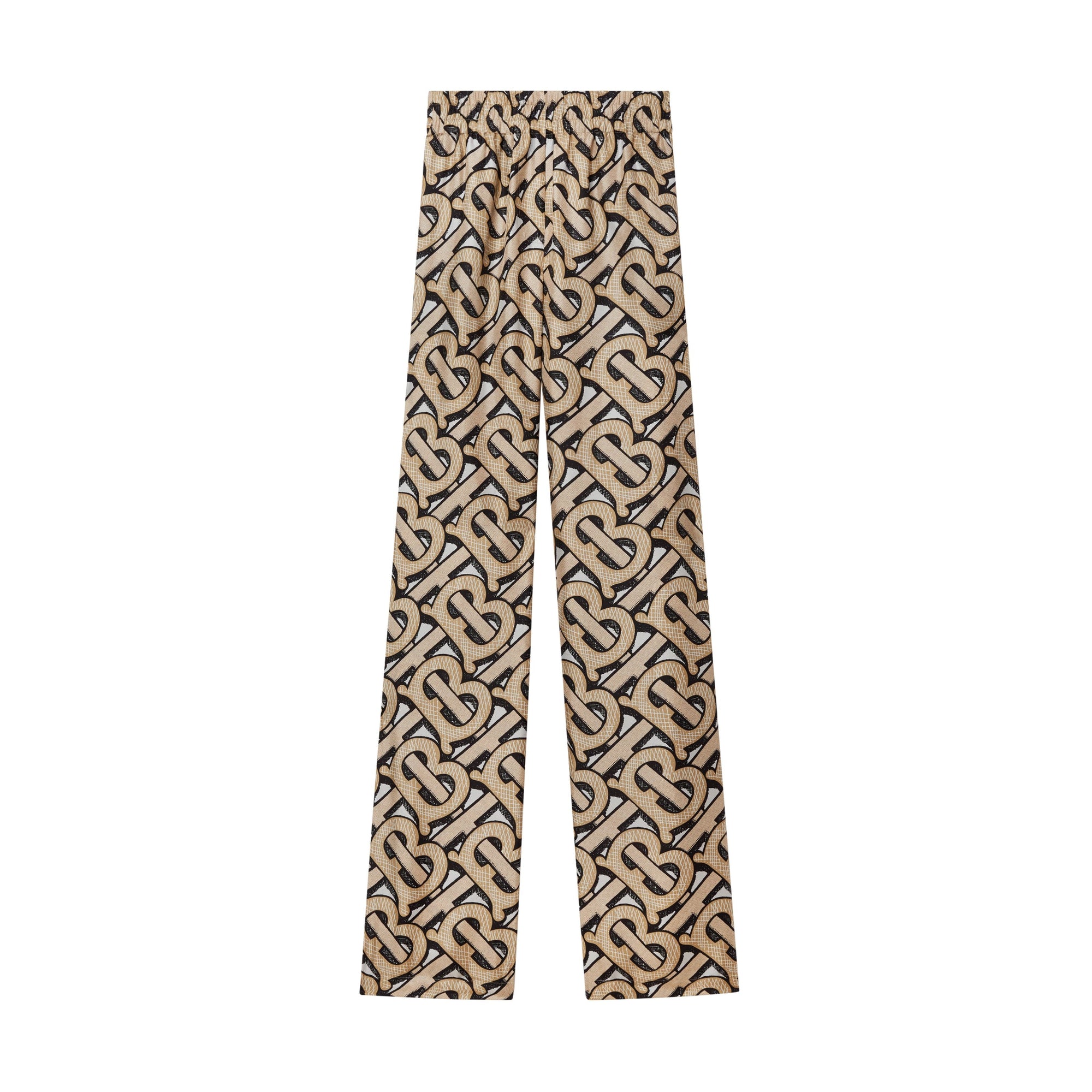 DARK BEIGE IP PTTN Pantalon ample en sergé de soie Monogram