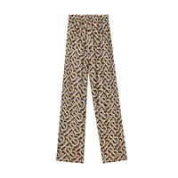 DARK BEIGE IP PTTN Pantalon ample en sergé de soie Monogram