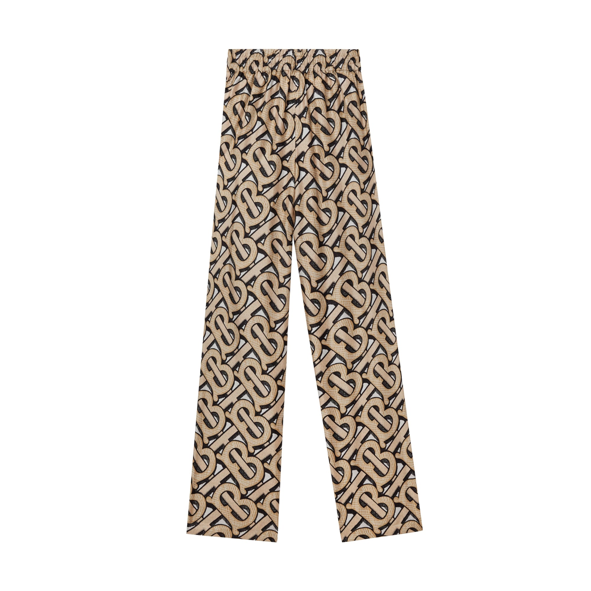 DARK BEIGE IP PTTN Pantalon ample en sergé de soie Monogram