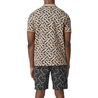 DARK BEIGE IP PTTN Polo en piqué de coton Monogram unisexe