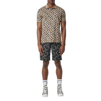 DARK BEIGE IP PTTN Polo en piqué de coton Monogram unisexe