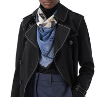 Foulard en mousseline de soie à imprimé sac tb - Bleu encre