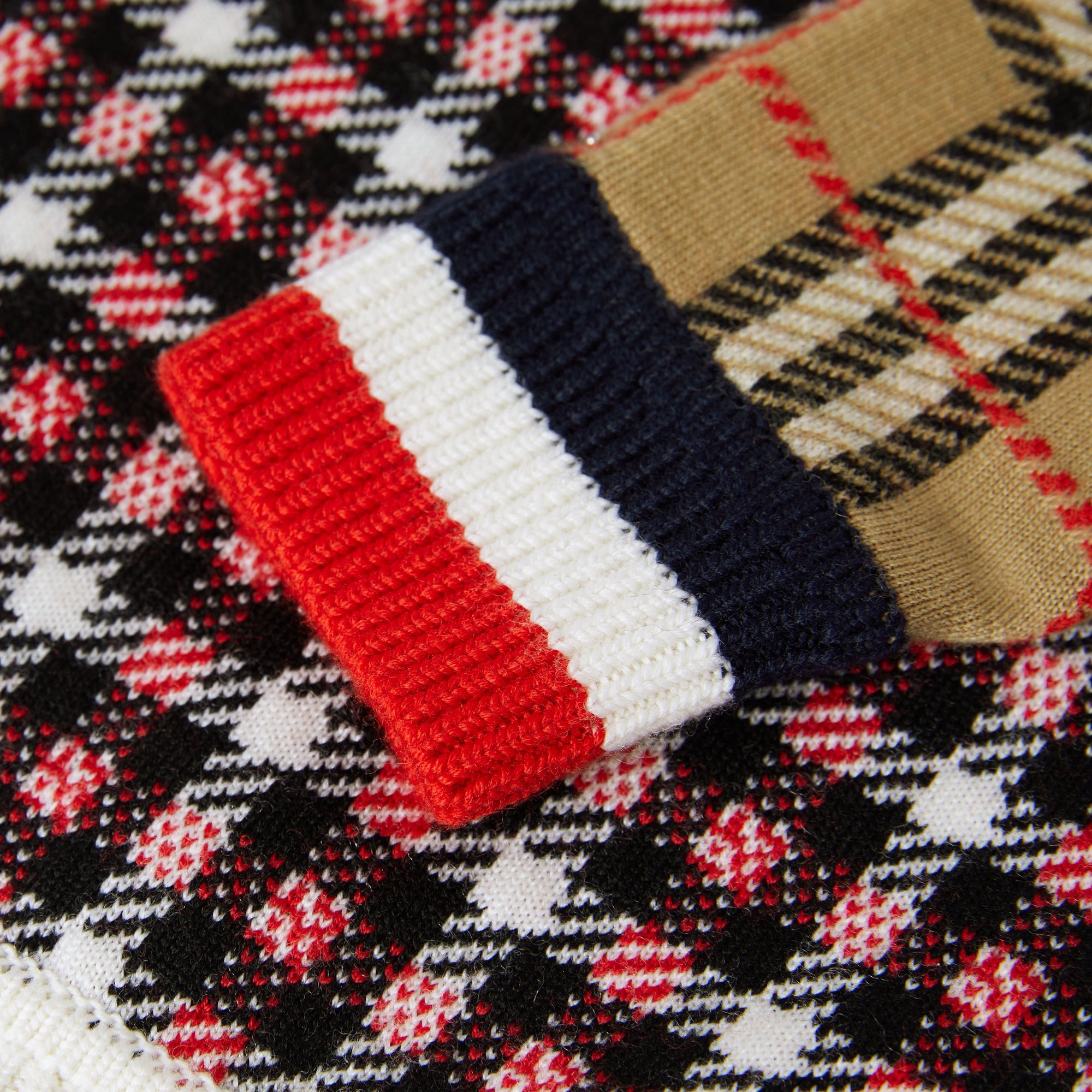 MULTICOLOUR IP PTTN Pull en laine check façon patchwork