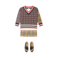 MULTICOLOUR IP PTTN Pull en laine check façon patchwork