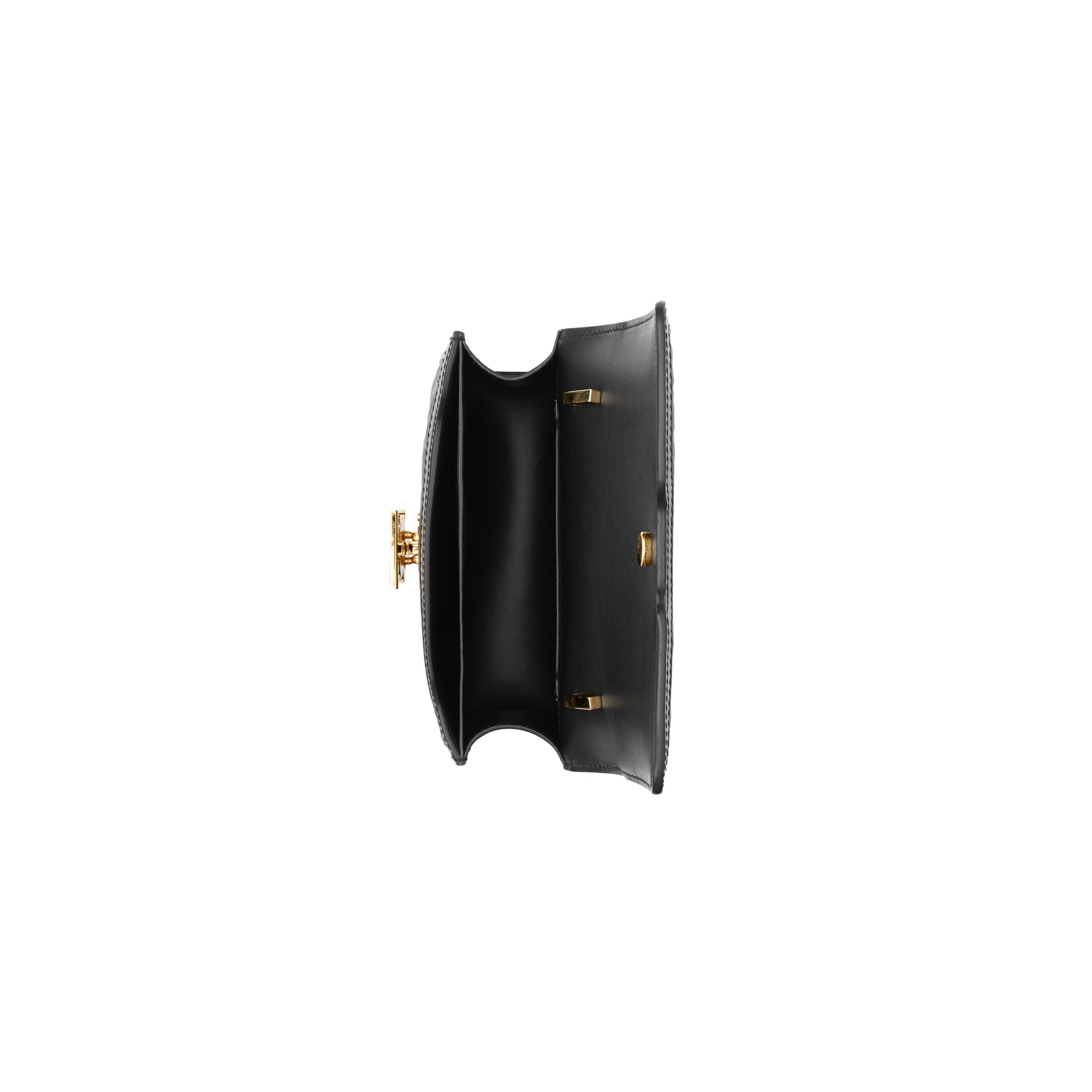 Mini sac TB en cuir d'agneau Monogram matelassé - Noir