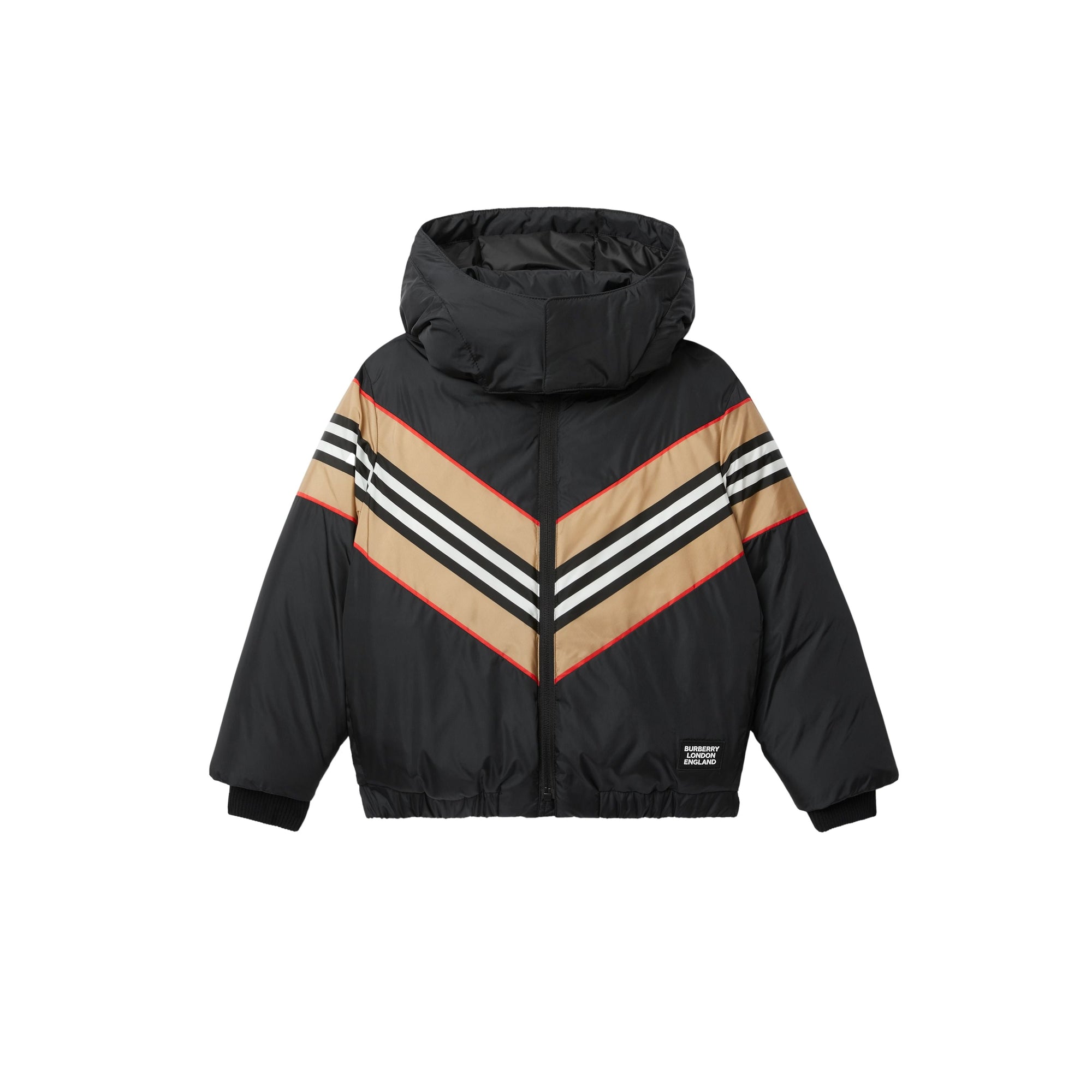 BLACK Doudoune avec rayures iconiques et logo appliqué