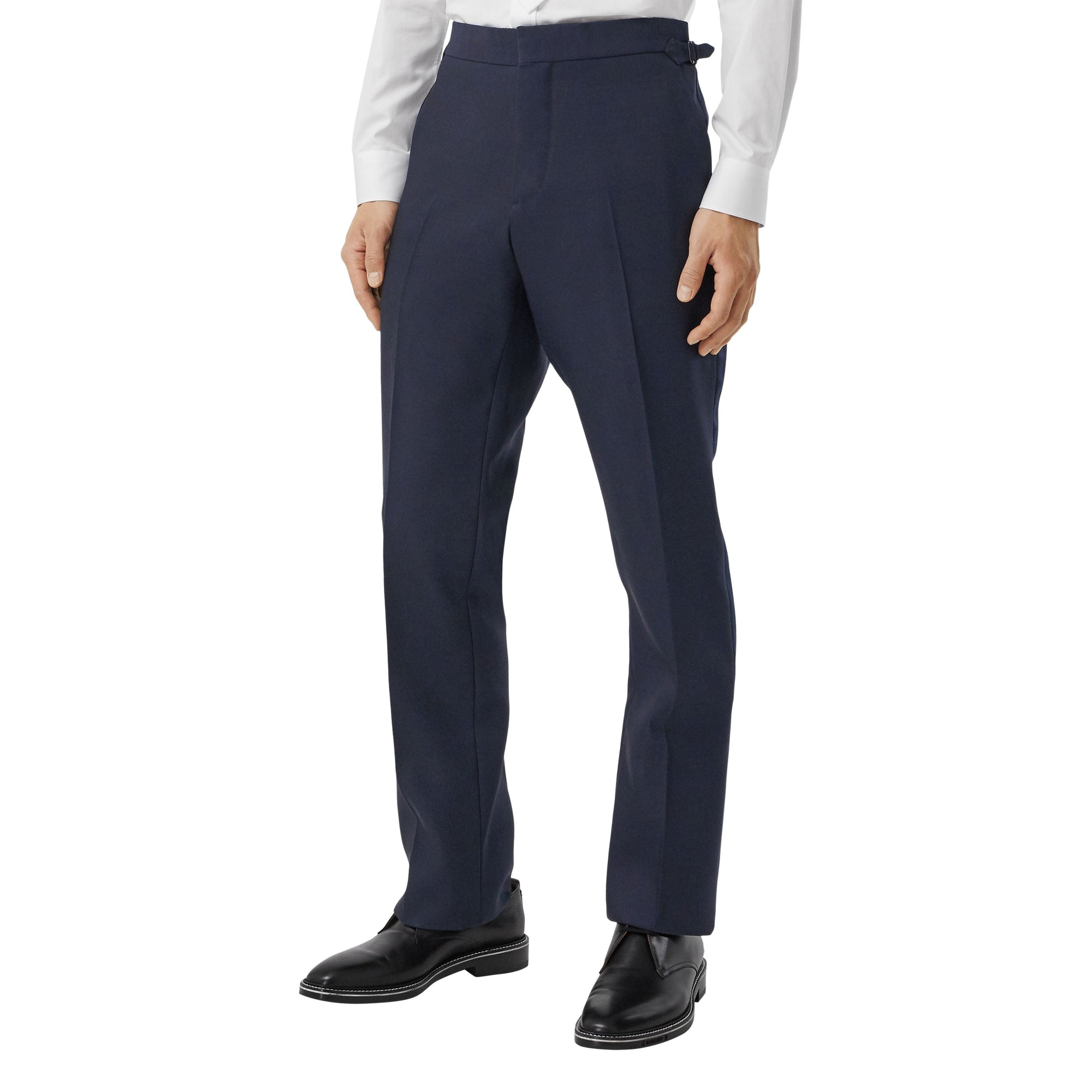 NAVY Pantalon de costume classique en laine et soie mélangées