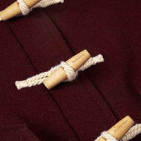 BURGUNDY IP CHECK Duffle-coat en laine double face