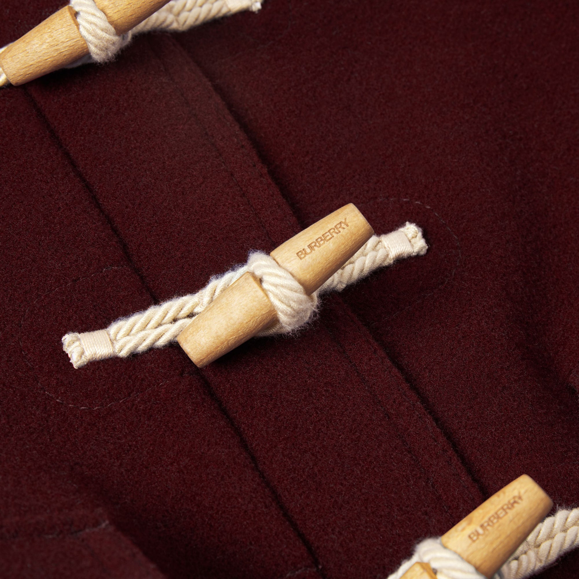 BURGUNDY IP CHECK Duffle-coat en laine double face