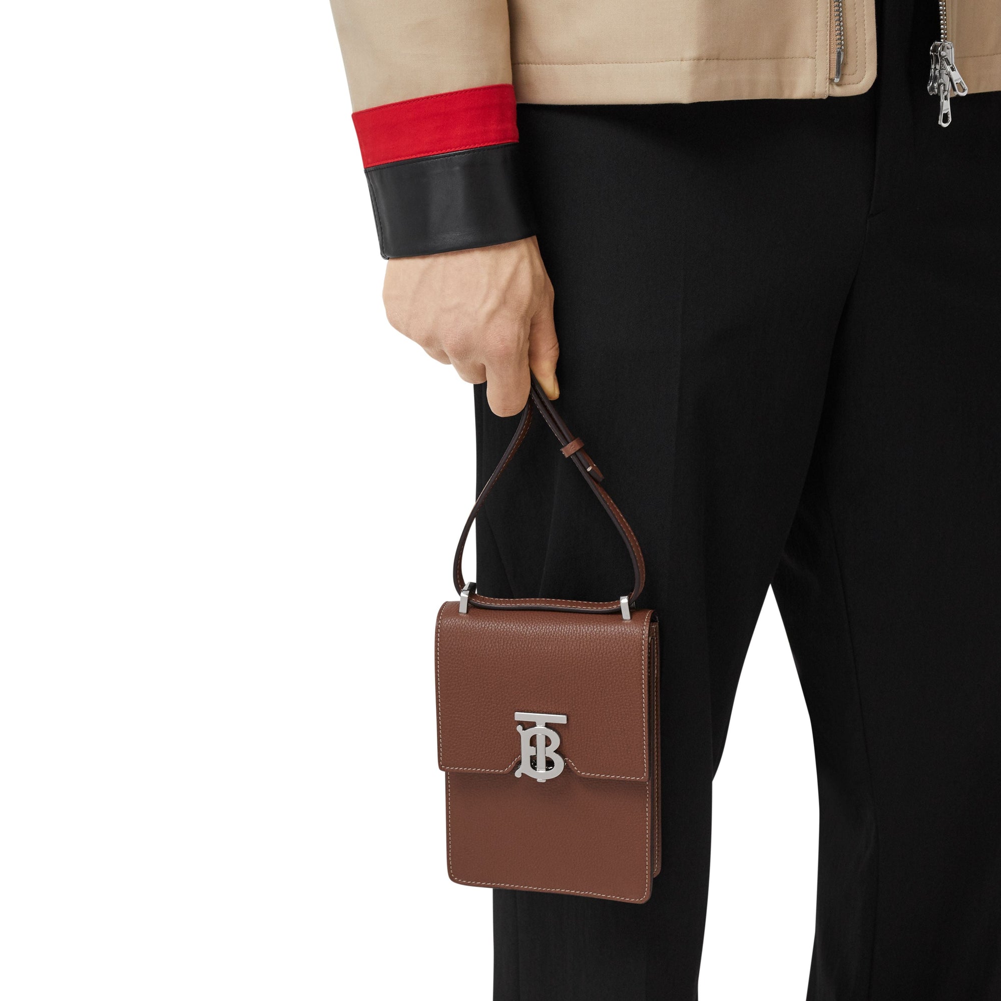 TAN Sac Robin en cuir grainé