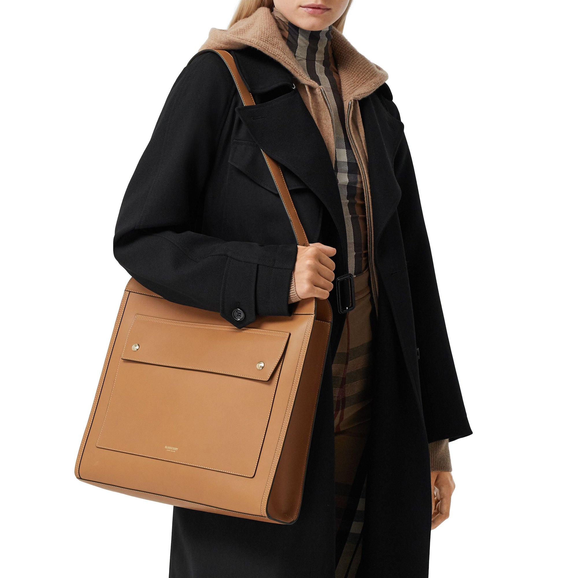MAPLE BROWN Sac Pocket moyen en cuir de tannage végétal