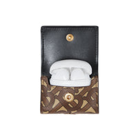 Étui pour airpods pro en toile écologique monogram avec lanière - Brun bride