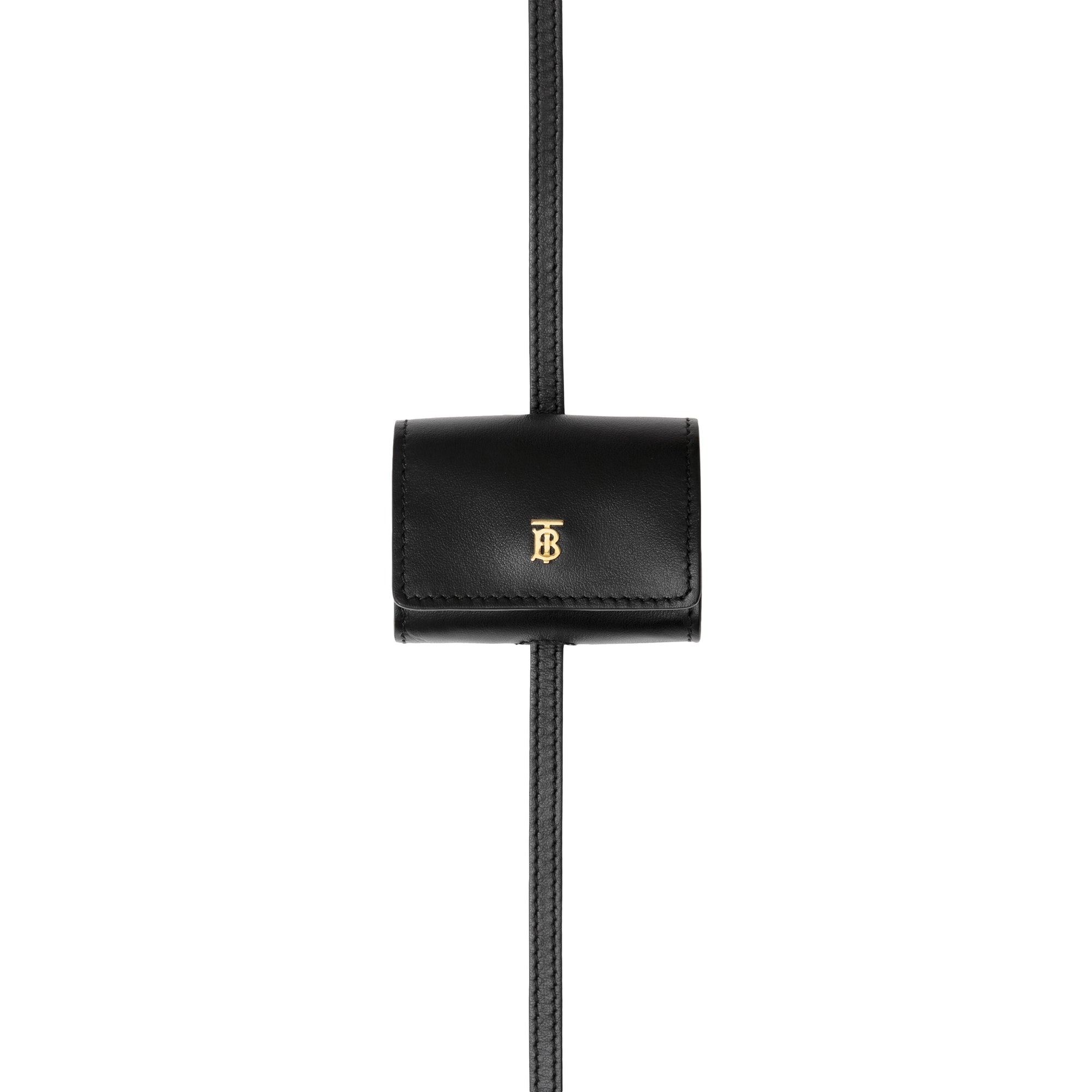 BLACK Étui pour AirPods Pro en cuir avec lanière