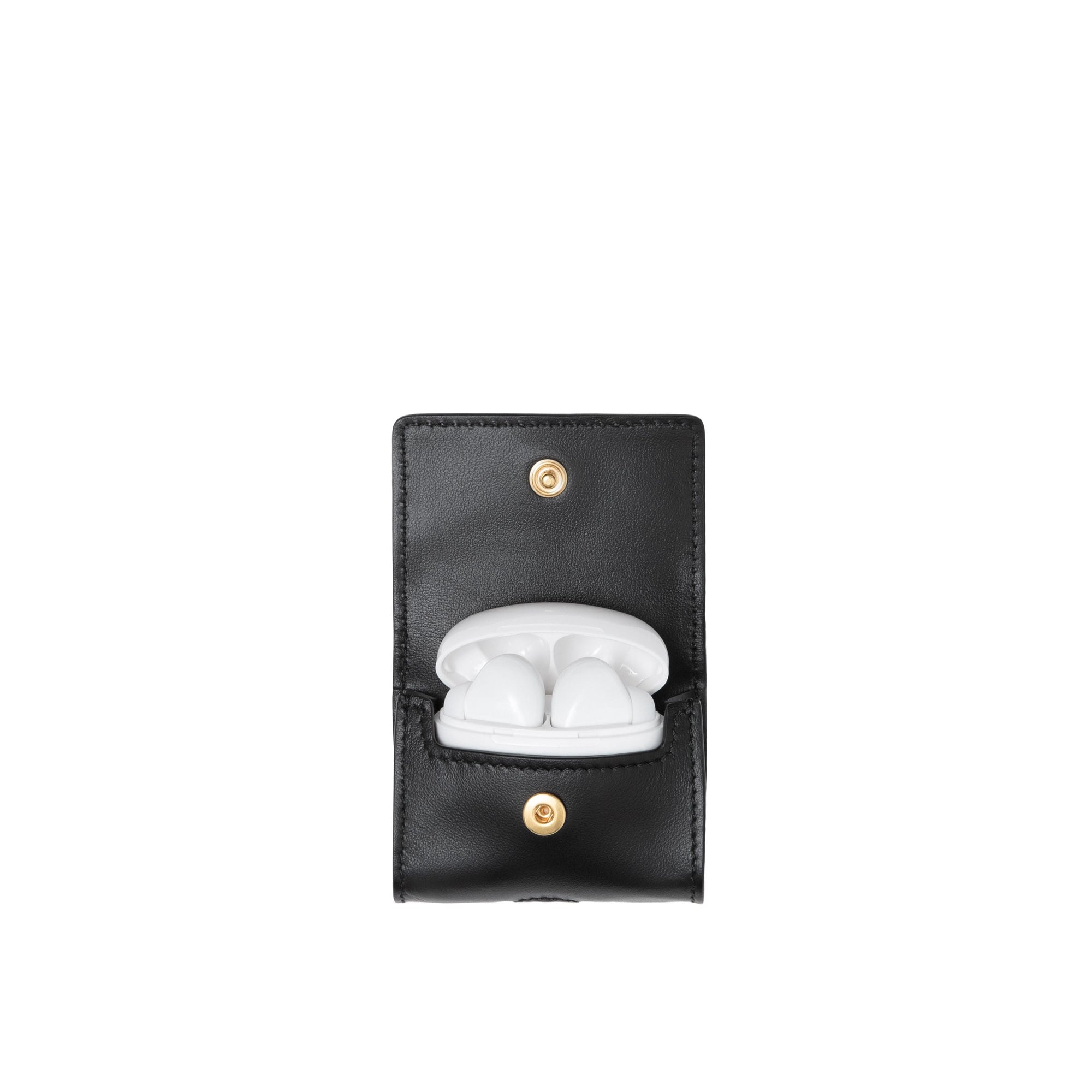 BLACK Étui pour AirPods Pro en cuir avec lanière
