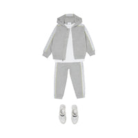 GREY MELANGE Haut à capuche en coton Monogram