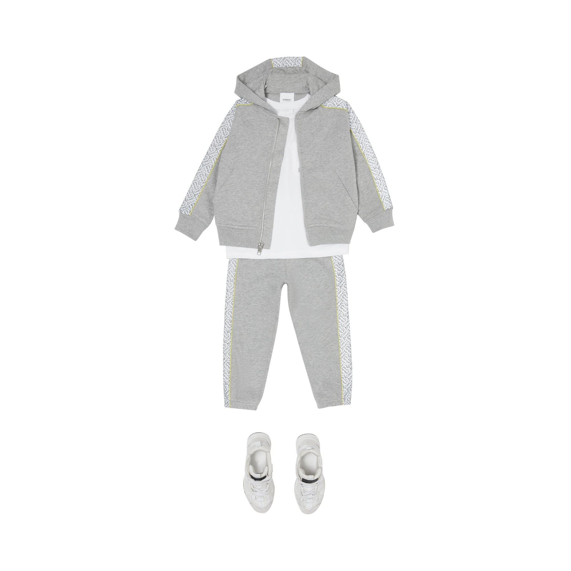 GREY MELANGE Haut à capuche en coton Monogram