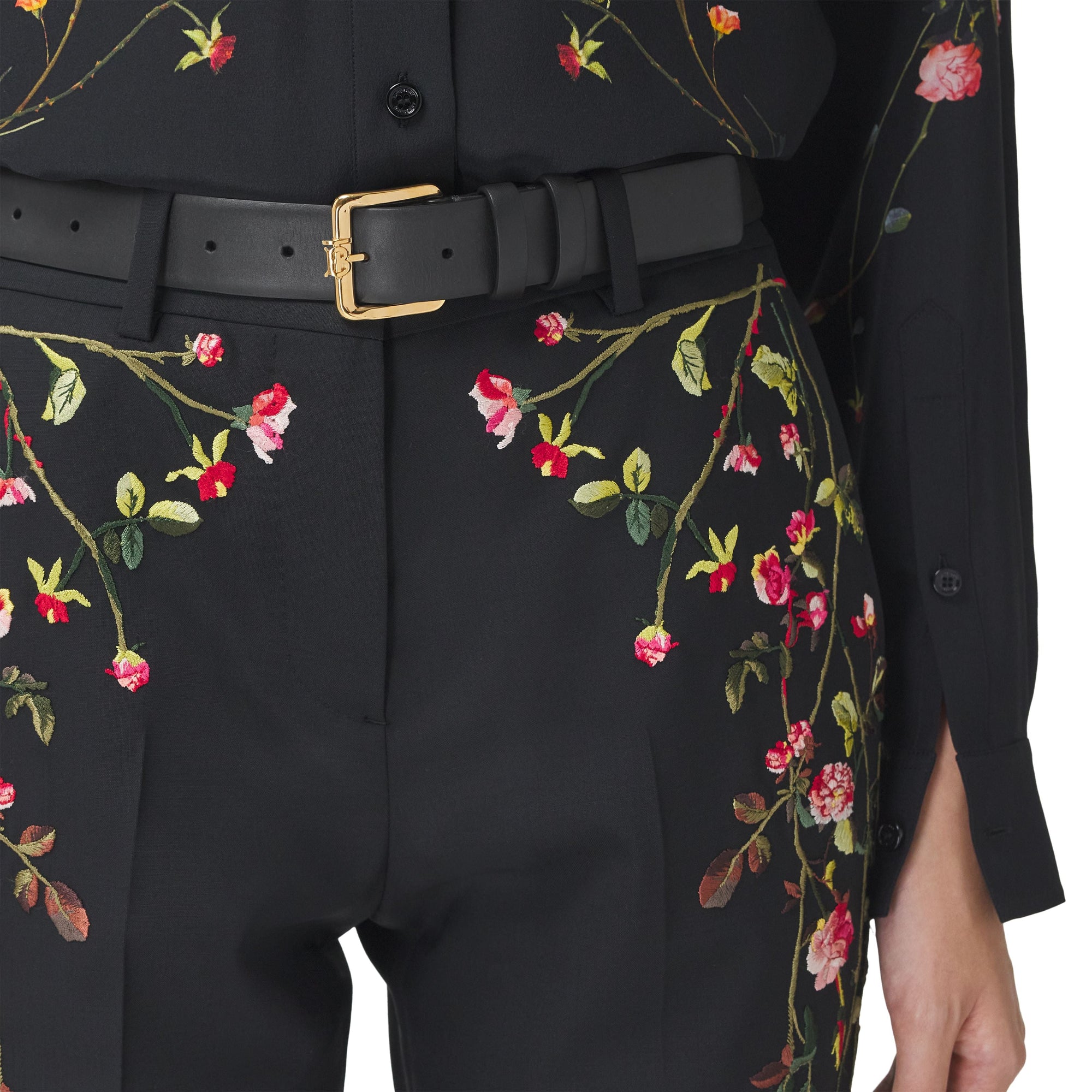 BLACK/LIGHT GOLD Ceinture en cuir Monogram