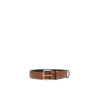TAN/LIGHT GOLD Ceinture en cuir surpiqué Monogram