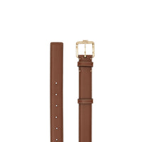 TAN/LIGHT GOLD Ceinture en cuir surpiqué Monogram