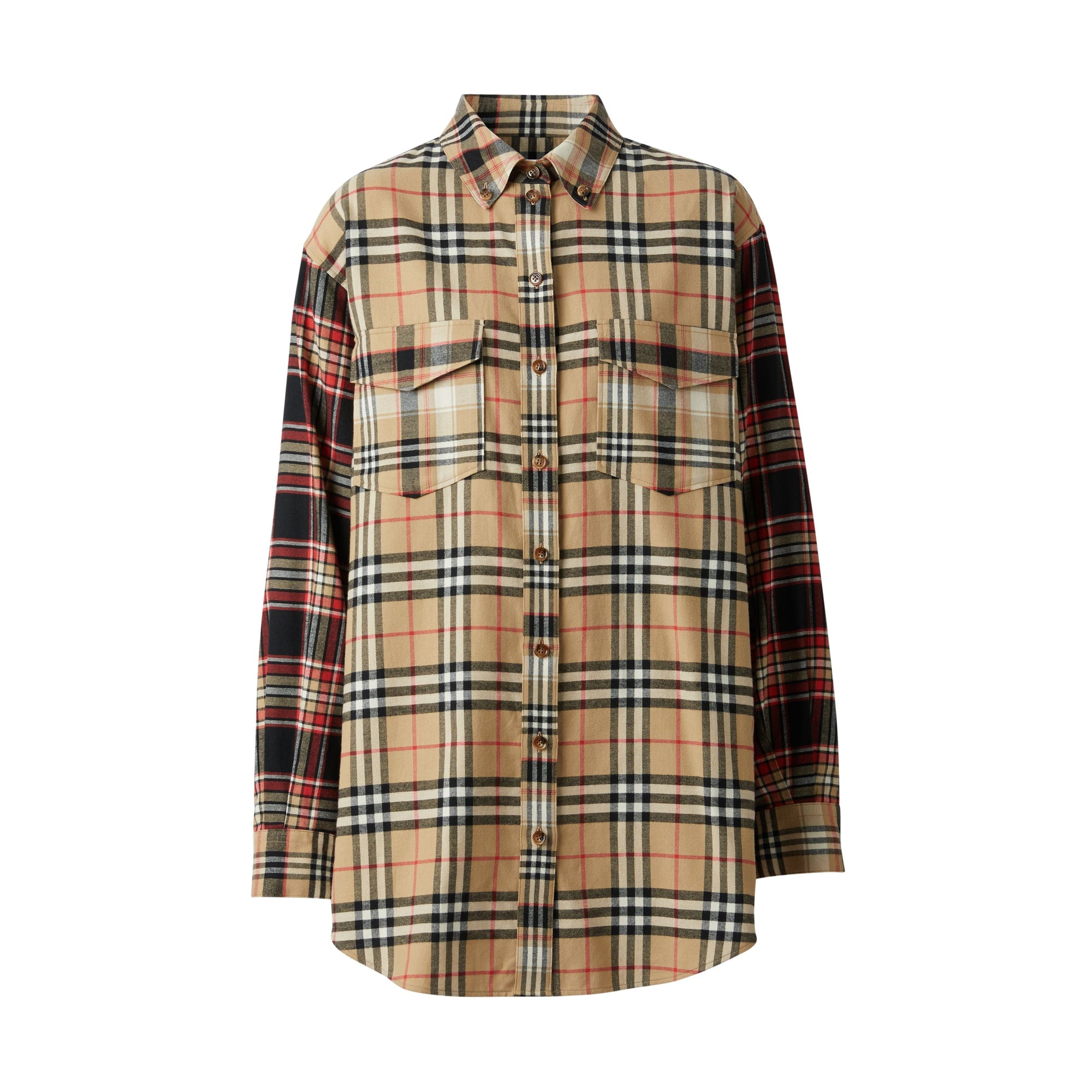 ARCHIVE BEIGE IP CHK Chemise oversize en flanelle de coton check