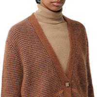 CHESTNUT Cardigan en laine, mohair et soie mélangés check