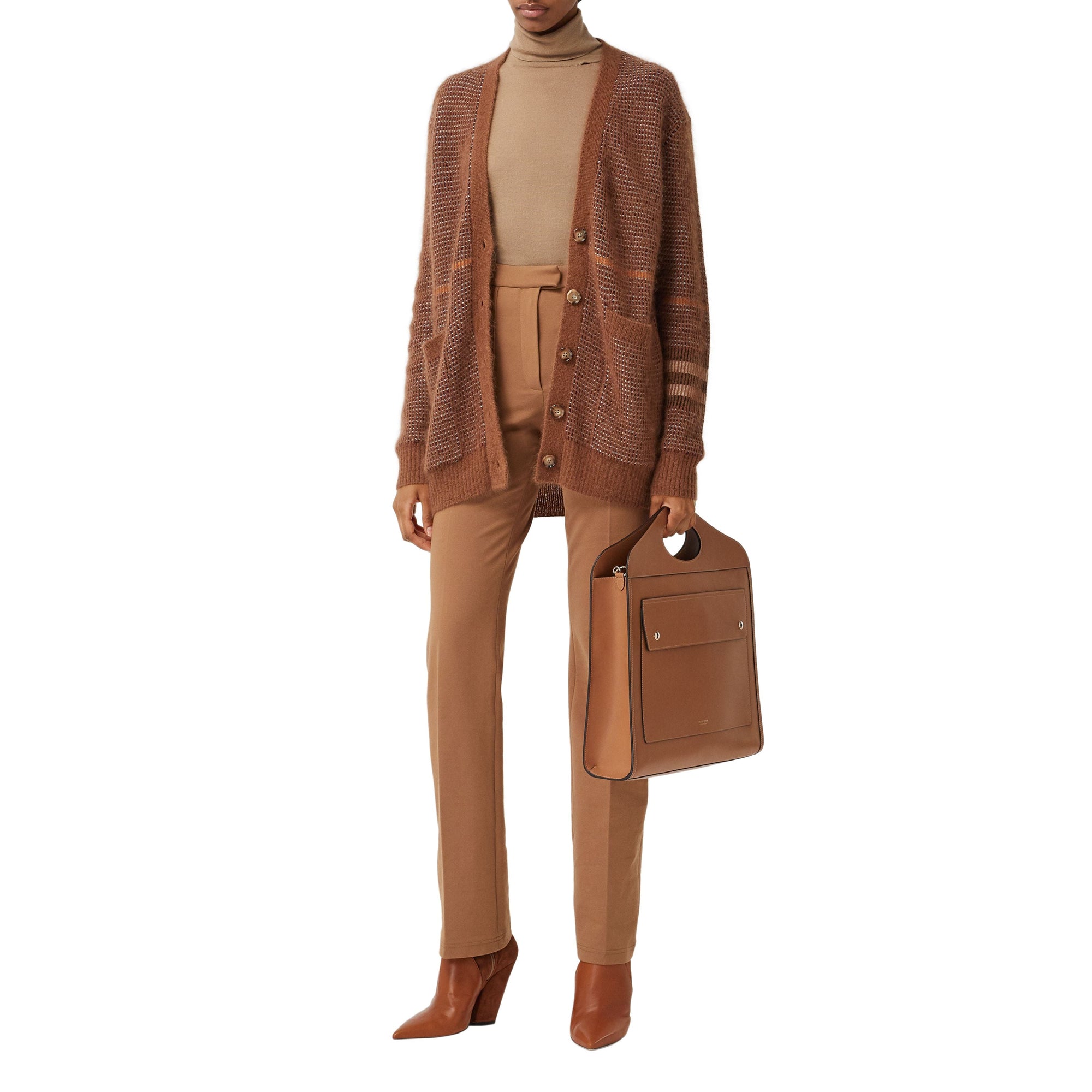 CHESTNUT Cardigan en laine, mohair et soie mélangés check