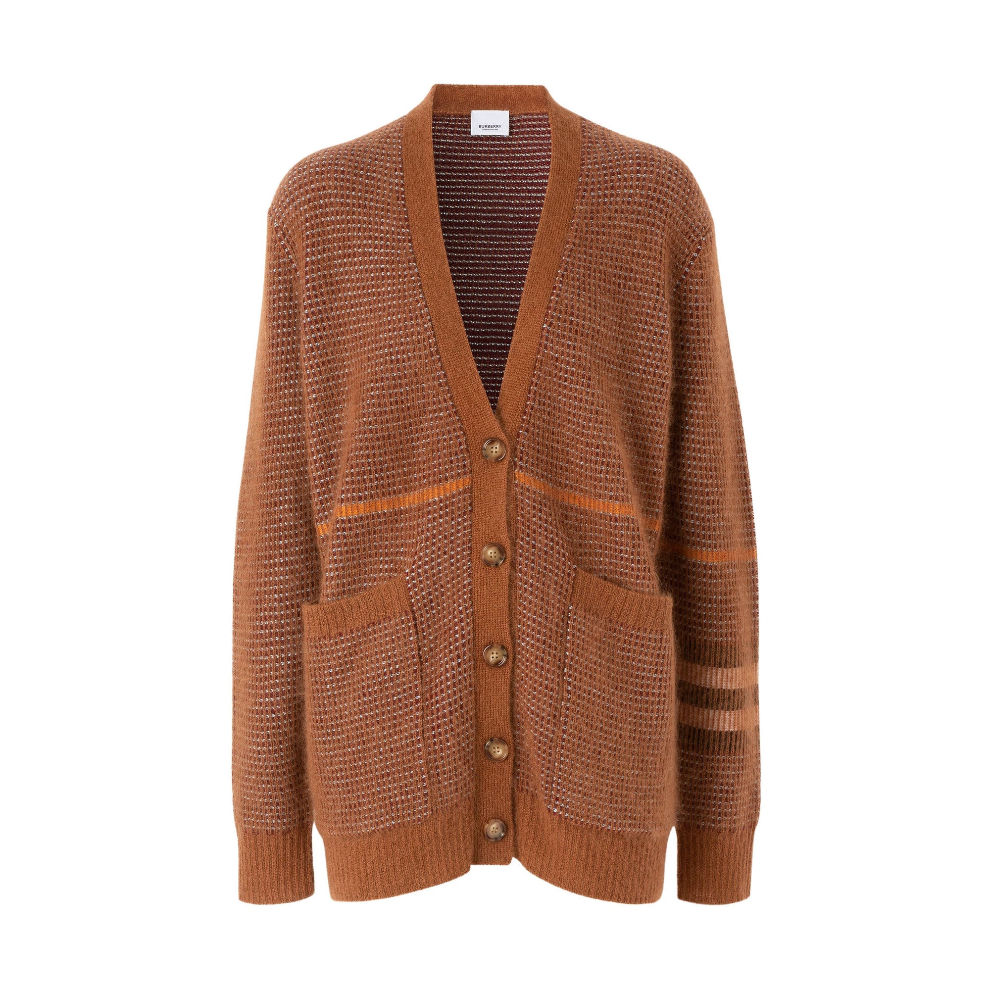 CHESTNUT Cardigan en laine, mohair et soie mélangés check