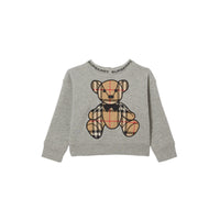 GREY MELANGE Pull en coton avec appliqué Thomas Bear