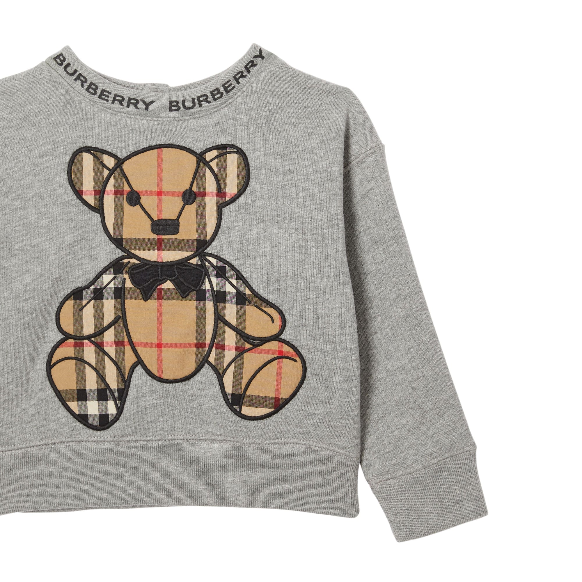 GREY MELANGE Pull en coton avec appliqué Thomas Bear