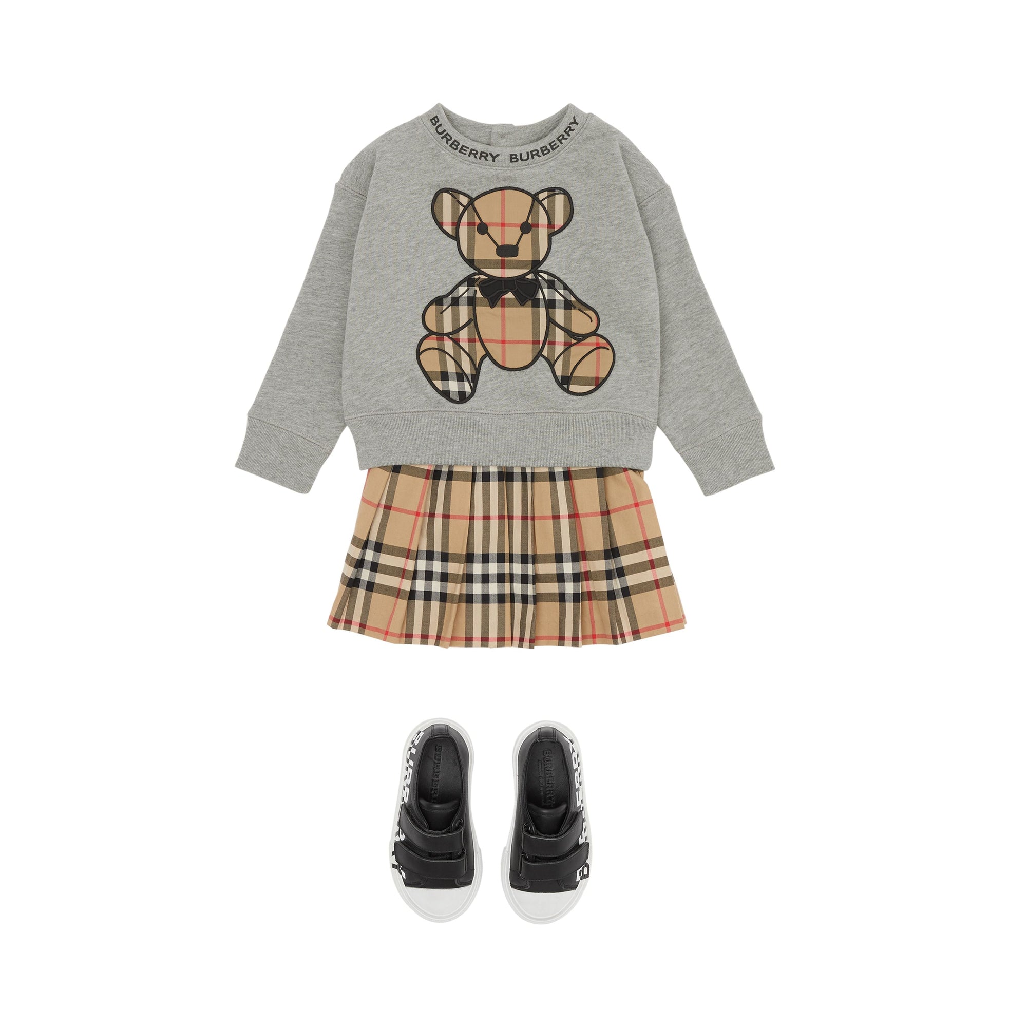 GREY MELANGE Pull en coton avec appliqué Thomas Bear