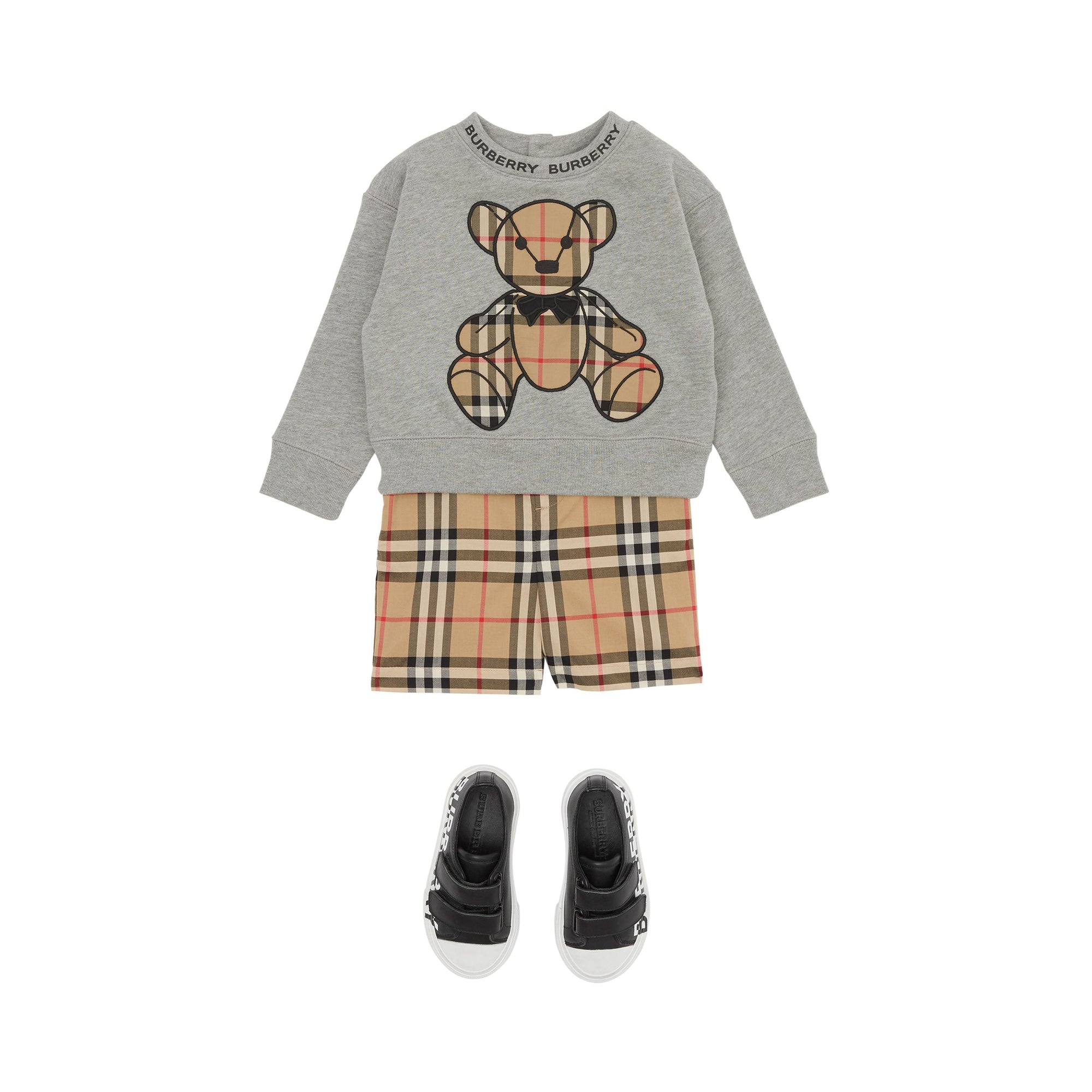 GREY MELANGE Pull en coton avec appliqué Thomas Bear