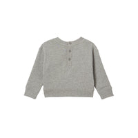 GREY MELANGE Pull en coton avec appliqué Thomas Bear