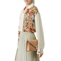 Petit clutch enveloppe TB monogram matelassé - Miel