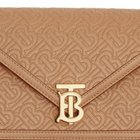 Petit clutch enveloppe TB monogram matelassé - Miel