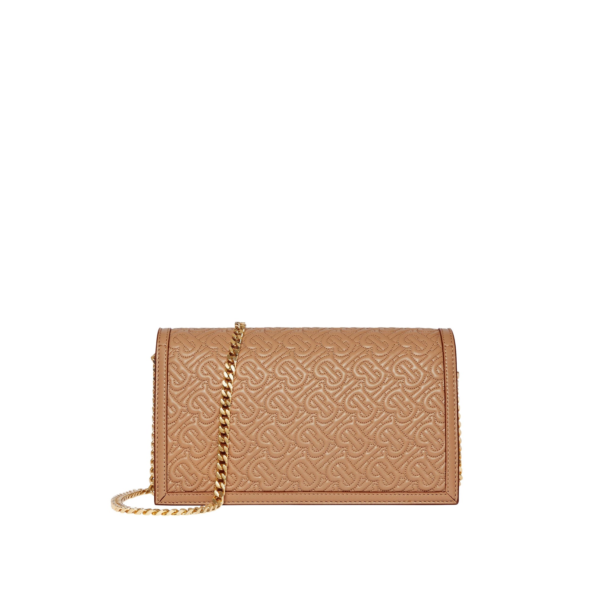 Petit clutch enveloppe TB monogram matelassé - Miel