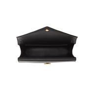 Petite clutch enveloppe TB monogram matelassé - Noir